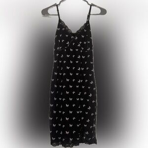 Wild Fable Black Lace Dress with White Butterfly Print
